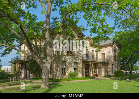 Texas Hill Country,, Fredericksburg, Pioneer Memorial Library, vieille Gillespie County Courthouse 1882-1939, restauré et converti en bibliothèque en 1960 Banque D'Images