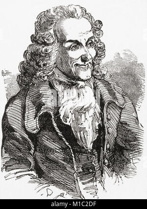 François-Marie Arouet, 1694 - 1778, également connu sous le pseudonyme de Voltaire. L'écrivain français des lumières, historien et philosophe. De Ward et verrouiller l'illustre l'histoire du monde, publié c.1882. Banque D'Images