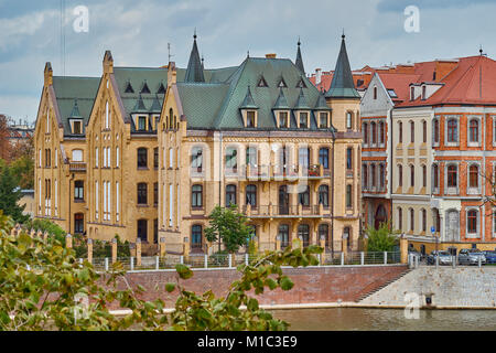 Bâtiments colorés sur Wroclaw old town. Wroclaw est la plus grande ville de l'ouest de la Pologne et d'histoire de la Silésie Banque D'Images