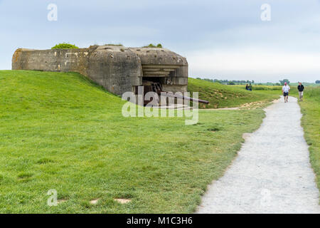 De longues-sur-Mer, la Batterie de Longues-sur-Mer, Normandie, France, Europe Banque D'Images