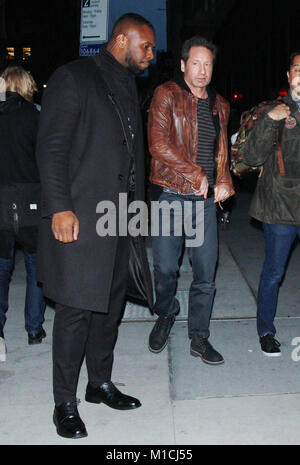 New York, NY, USA. 29 janvier, 2018. David Duchovny à renforcer la promotion de la nouvelle saison de la série X-Files et les nouveaux CD de musique de la ville de New York.29 janvier 2018. Credit : RW/MediaPunch MediaPunch Crédit : Inc/Alamy Live News Banque D'Images