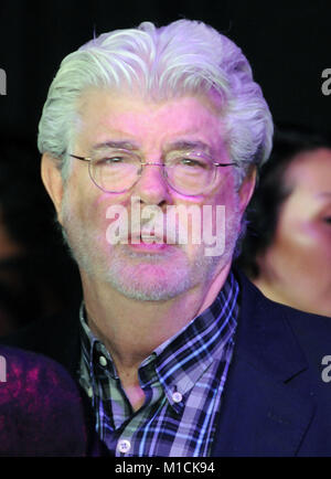 Los Angeles, Californie, USA. 29 janvier, 2018. Producteur/réalisateur George Lucas assiste à la première mondiale de Marvel Studios' 'Black Panther' au Kodak Theater Le 29 janvier 2018 à Los Angeles, Californie. Photo de Barry King/Alamy Live News Banque D'Images