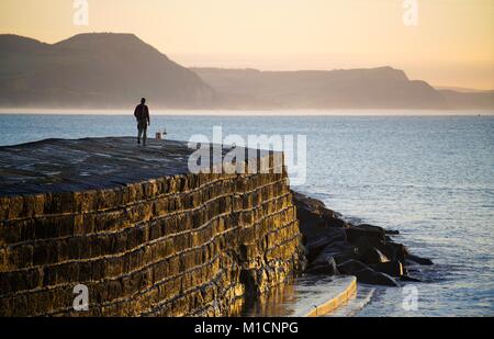 Lyme Regis, dans le Dorset, UK. 30Th Jan, 2018. Météo britannique. Croquantes et claires pour la journée, sur la côte sud de Dorset. Credit : DTNews/Alamy Vivre Crédit : Dan Tucker/Alamy Live News Banque D'Images