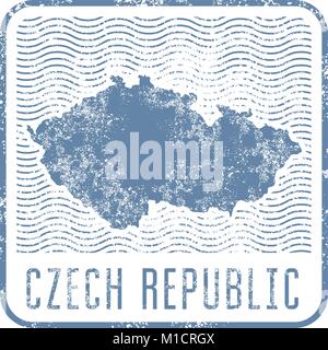 République tchèque billet d'horodateur avec silhouette de carte de République Tchèque Illustration de Vecteur