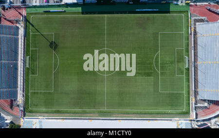 Terrain de football vert Banque D'Images