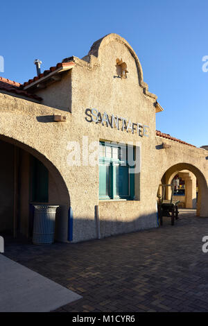 Le centre-ville de l'architecture à la Santa Fe Le triage dans Old Santa Fe, New Mexico, United States Banque D'Images