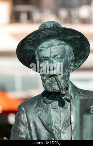 Monument à Santiago Rusinol et Ramon Casas à Sitges, Espagne. Banque D'Images