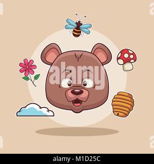 Cartoon Bear Head Image Vectorielle Stock - Alamy