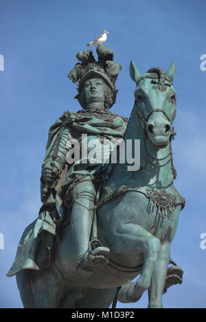 José I. Praca do Comercio, statue équestre Koenig, Lisbonne, Portugal, Reiterstandbild Koenig Jose I., Praca do Comercio, Lissabon Banque D'Images