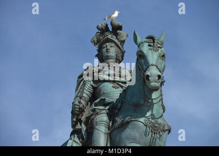 José I. Praca do Comercio, statue équestre Koenig, Lisbonne, Portugal, Reiterstandbild Koenig Jose I., Praca do Comercio, Lissabon Banque D'Images