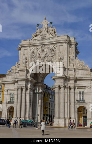 Arc De Triomphe 'Arco da Rua Augusta, Praca do Comercio", Lisbonne, Portugal, Triumphbogen 'Arco da Rua Augusta', Praca do Comercio, Lissabon Banque D'Images
