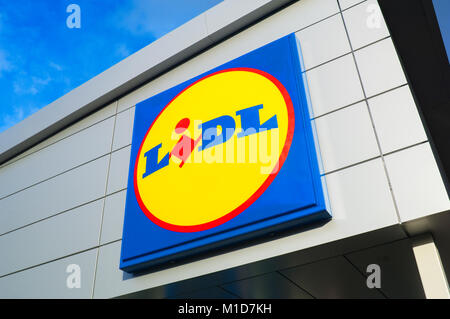 Les supermarchés Lidl sign - John Gollop Banque D'Images