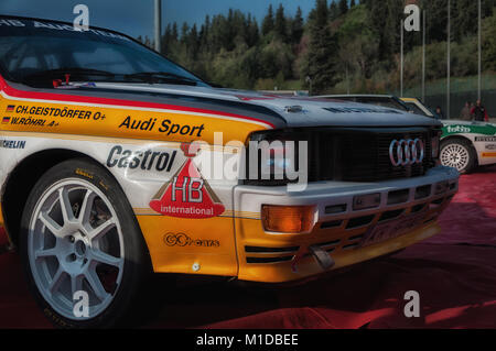 SANMARINO, SANMARINO - OTT 21, 2017 : AUDI quattro 1983 rallye de voitures de course anciennes dans la légende 2017 la célèbre course historique de Saint-Marin Banque D'Images