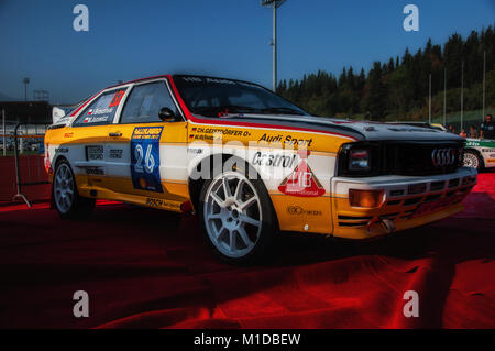 SANMARINO, SANMARINO - OTT 21, 2017 : AUDI quattro 1983 rallye de voitures de course anciennes dans la légende 2017 la célèbre course historique de Saint-Marin Banque D'Images