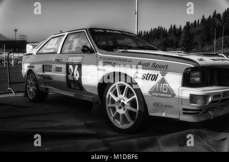 SANMARINO, SANMARINO - OTT 21, 2017 : AUDI quattro 1983 rallye de voitures de course anciennes dans la légende 2017 la célèbre course historique de Saint-Marin Banque D'Images