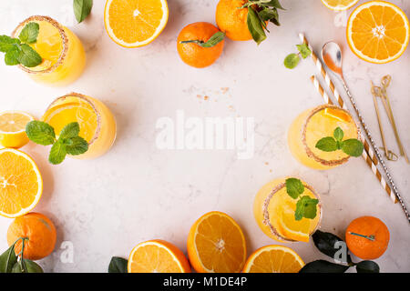 Orange et citron cocktail margarita Banque D'Images