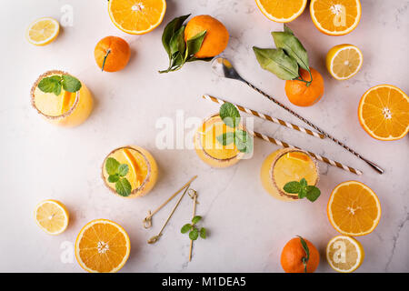 Orange et citron cocktail margarita Banque D'Images