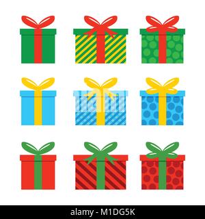 L'icône de boîte-cadeau Illustration graphique de vecteur symbole signe Set Design Illustration de Vecteur