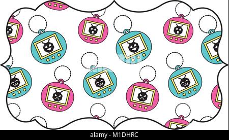 Sticker retro jouet électronique tamagotchi vector illustration Illustration de Vecteur