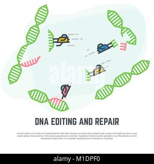 Modification de l'ADN nano bots Illustration de Vecteur