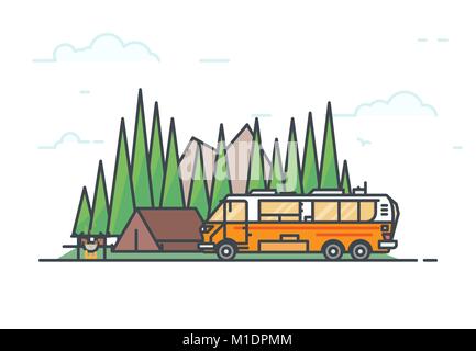 Camping-Caravan and Camping Illustration de Vecteur