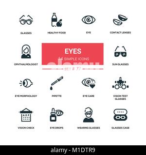 Yeux - silhouette design icons set Illustration de Vecteur