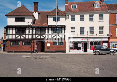 Romsey, Abbey Hotel,Cadre en bois Bâtiment, Hampshire, Angleterre, Banque D'Images