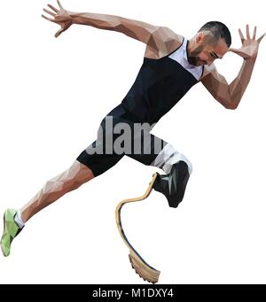 Mobilité de l'athlète prothèse de jambe amputée runner Illustration de Vecteur