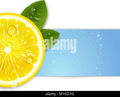 Citron frais avec de l'eau d'arrière-plan Illustration de Vecteur