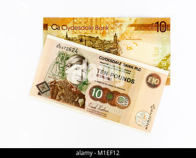 Clydesdale UK dix billets de banque de 10 livres Banque D'Images