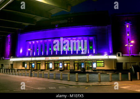 Eventim Apollo Theatre Hammersmith de nuit Banque D'Images