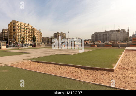 La place Tahrir, lieu de manifestations du printemps arabe dans le centre du Caire, Egypte Banque D'Images