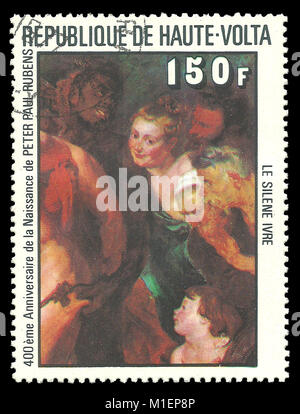 Haute-Volta - timbres en 1977 : Edition de couleur sur l'Art, indique l'Peinture par Peter Paul Rubens Banque D'Images