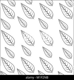 Moulures décoratives feuillages mignon motif de fond vector illustration design Illustration de Vecteur