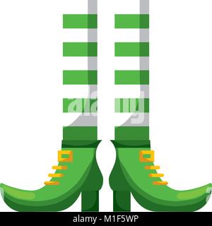 Les jambes et les chaussures vertes de leprechaun Illustration de Vecteur