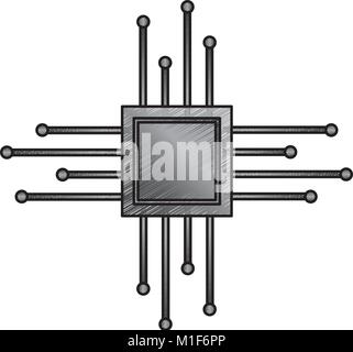 Circuit de la carte mère puce microprocesseur technolgy Illustration de Vecteur