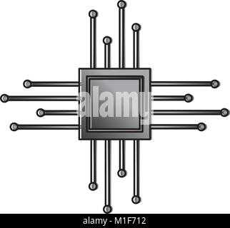 Circuit de la carte mère puce microprocesseur technolgy Illustration de Vecteur
