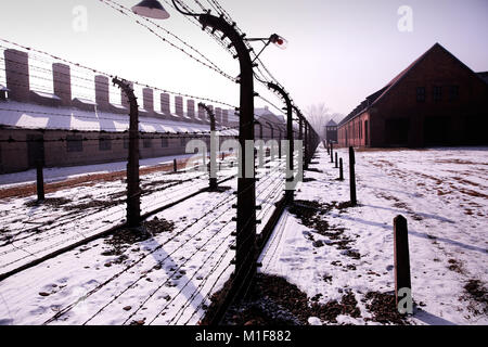 Bloc de cuisine du Camp d'Auschwitz I Holocaust Memorial Museum Banque D'Images