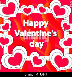 Happy Valentine's day Greeting card, modèle pour votre conception. Vector illustration. Illustration de Vecteur