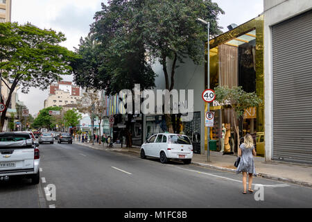 Oscar Freire, une rue commerçante de fantaisie - São Paulo, Brésil Banque D'Images