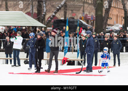 WStockholm, Suède, 30 janvier 2018. Le duc et la duchesse de Cambridge's Tour de Suède 30th-31th janvier,2018. Ici à Vasaparken, Stockholm. /Alamy Live News Banque D'Images