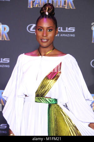 Los Angeles, Californie, USA. 29 janvier, 2018. Issa Rae actrice assiste à la première mondiale de Marvel Studios' 'Black Panther' au Kodak Theater Le 29 janvier 2018 à Los Angeles, Californie. Photo de Barry King/Alamy Live News Banque D'Images