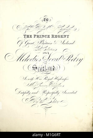 Albyn's anthology, ou, sélectionnez une collection de mélodies et la poésie vocale propre à l'Écosse et les îles - inédit (1816) (14780382851) Banque D'Images