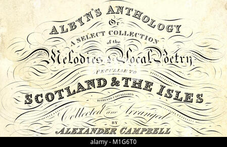 Albyn's anthology, ou, sélectionnez une collection de mélodies et la poésie vocale propre à l'Écosse et les îles - inédit (1816) (14596820710) Banque D'Images