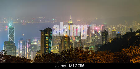 Skyline de Hong Kong depuis Victoria Peak Banque D'Images