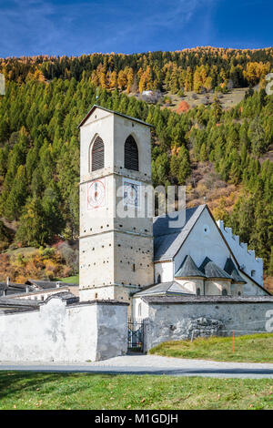 L'abbaye de Saint Jean en Val Müstair, un village dans le Val Müstair municipalité dans le district d'Inn dans le canton suisse des Grisons, Suisse, Union européenne Banque D'Images