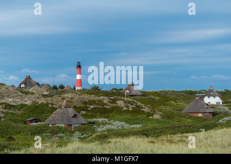 Maisons de vacances sur les dunes du sud de l'île de Sylt, la richesse et la beauté, Hörnum phare, Hoernum, Sylt, Schleswig-Holstein, Allemagne, Europe Banque D'Images