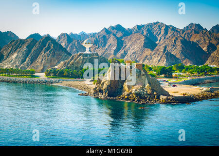 Muscat, Oman. Paysage de montagne. Banque D'Images