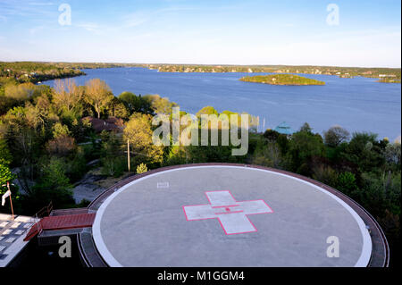 C'est l'hélisurface à l'ancienne Sudbury St. Joseph's Health Centre (l'Hôpital général de Sudbury) Banque D'Images