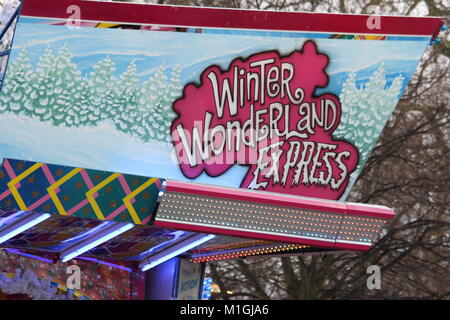 Winter Wonderland et Express, fête foraine, Hyde Park Banque D'Images